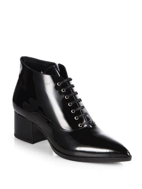 miu miu leather lace up boots|Black Leather Boots .